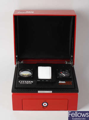 Five boxes of assorted watch boxes, to include examples by Skagen, Tissot and Citizen.