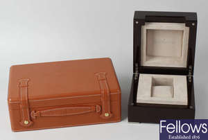 A group of various watch boxes, to include examples by Breitling, Zenith and Frank Muller. Approximately 8.