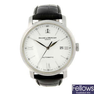 BAUME & MERCIER - a gentleman's stainless steel Classima Executive wrist watch.