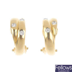 TIFFANY & CO. - a pair of 'Etoile' diamond earrings.