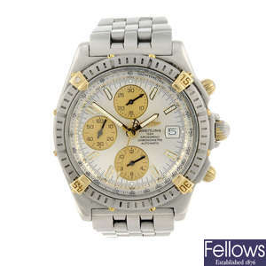 BREITLING - a gentleman's stainless steel Windrider Crosswind chronograph bracelet watch.