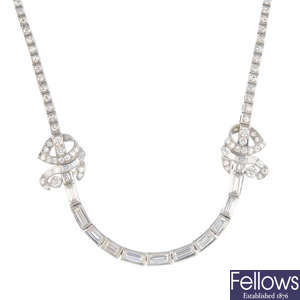 A 1950s diamond necklace.
