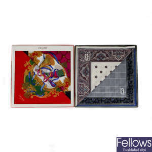 Two designer handkerchief sets.
