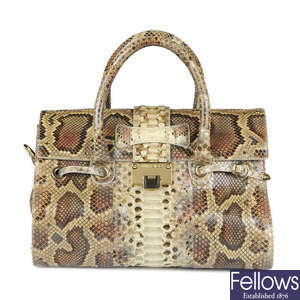 JIMMY CHOO - a Rosalie snakeskin leather handbag.
