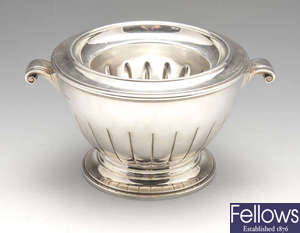 A modern silver bowl.