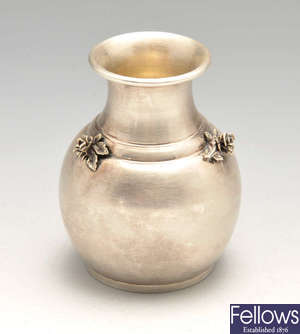 A small Italian silver vase.