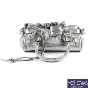 CHLOÉ - a metallic mini Paddington handbag.