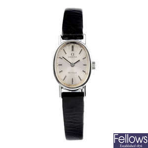 OMEGA - a lady's stainless steel De Ville wrist watch.