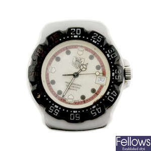 TAG HEUER - a mid-size stainless steel Formula 1 watch head.