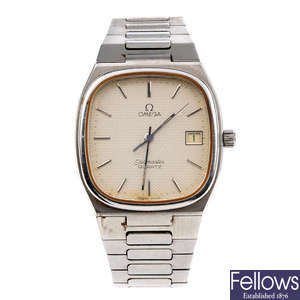 OMEGA - a gentleman's stainless steel Seamaster bracelet watch.