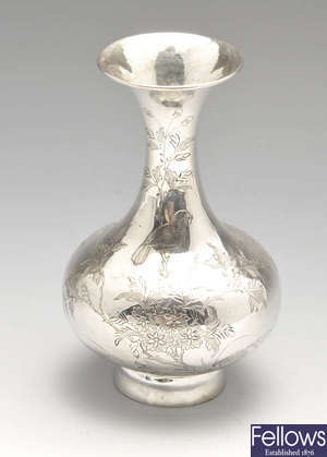 A Chinese silver vase.