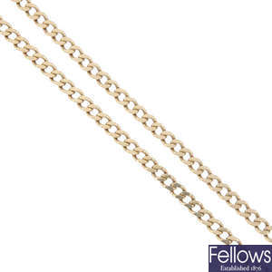 A 9ct gold necklace. 