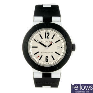 BULGARI - a gentleman's aluminium Diagono Aluminium wrist watch
