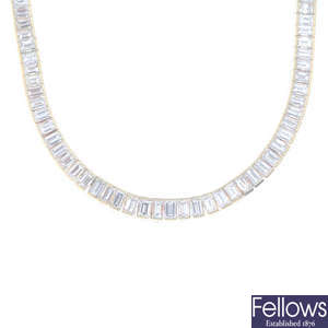 ADLER - an 18ct gold diamond necklace.