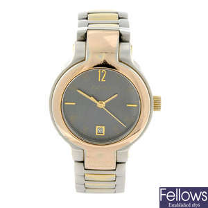 GUCCI - a lady's bi-colour 8900L bracelet watch with a Waltham bracelet watch and a fob watch.