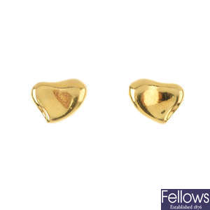 TIFFANY & CO. - a pair of 'Full Heart' earrings, by Elsa Peretti, for Tiffany & Co.