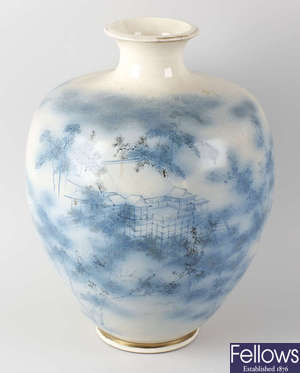 A large Japanese Satsuma pottery vase.