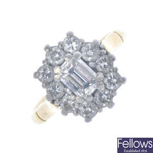 An 18ct gold diamond cluster ring. 