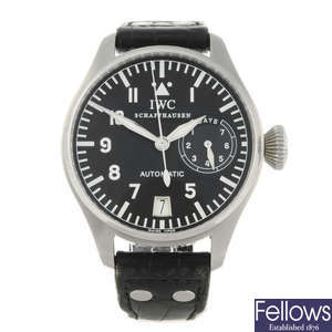 IWC - a gentleman's stainless steel Big Pilot wrist watch.