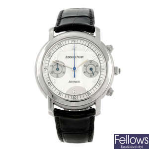 AUDEMARS PIGUET - a gentleman's stainless steel Jules Audemars chronograph wrist watch.