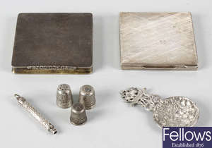 A small selection of various silver items.