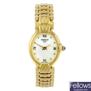 TISSOT - a lady's gold plated bracelet watch with lady's Certina bracelet watch.