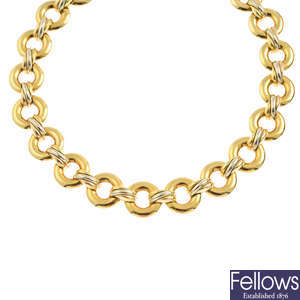 CARTIER - an 18ct gold 'Trinity' necklace.