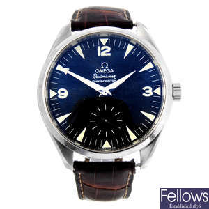 OMEGA - a gentleman's stainless steel Seamaster Aqua Terra Railmaster wrist watch.