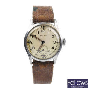 MOERIS - a gentleman's nickel plated wrist watch.