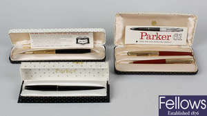 A selection of Parker pens