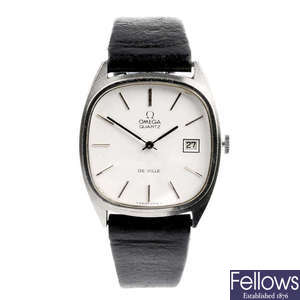 OMEGA - a gentleman's stainless steel De Ville wrist watch.