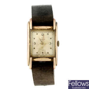 OMEGA - a gold plated wrist watch with Zenith and Omega watches