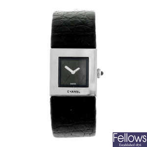 CHANEL - a lady's stainless steel Matelassé wrist watch.
