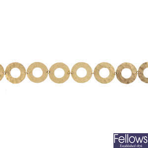 A 9ct gold fancy-link bracelet.