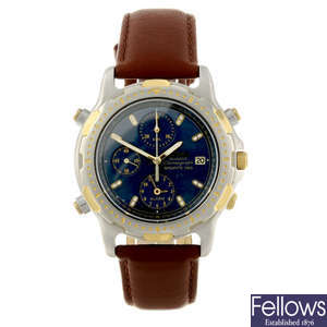 SEIKO - a gentleman's bi-colour Sports 150 chronograph wrist watch.