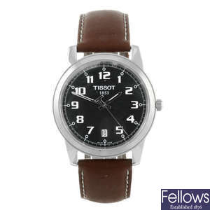 TISSOT - a gentleman's stainless steel wrist watch with two Tissot watches.