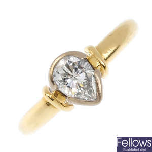 A 18ct gold diamond single-stone ring.