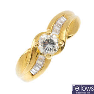 An 18ct gold diamond ring.