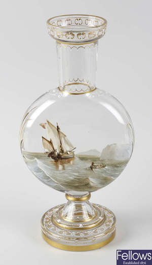 Polar Exploration interest: An unusual Victorian painted glass vase