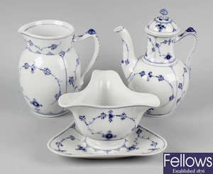 A large collection of Royal Copenhagen porcelain fluted dinner and tea wares