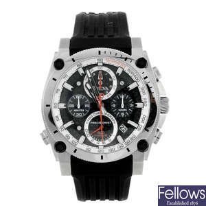 BULOVA - a gentleman's stainless steel Precisionist chronograph wrist watch with two Bulova watches.