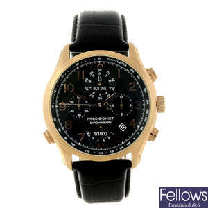 BULOVA - a gentleman's gold plated Precisionist chronograph wrist watch.