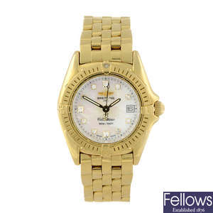 BREITLING - a lady's 18ct yellow gold Callistino bracelet watch.