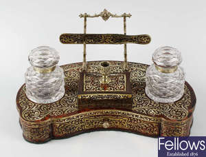 A 19th century boulle desk stand.