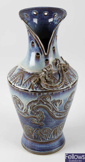A Chinese Junyao-type dragon vase.