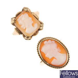 Two cameo rings.