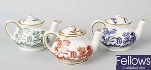 A large group of willow pattern miniature teawares.