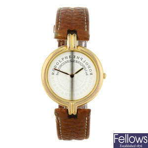 LONGINES - a gentleman's gold plated Rodolphe wrist watch.